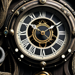 **Prompt 1:** A highly detailed antique H.G. Tannhaus clock, its intricate gears visible and an Ouroboros symbol subtly incorporated into its design. The clock face is cracked, indicating manipulated time. In the background, dark, entangled forest branches from Winden subtly morph into abstract temporal lines, representing the interwoven nature of time and destiny. Emphasize a mood of complex mystery and the cyclical nature of events. Cinematic lighting, deep shadows, dark fantasy aesthetic.