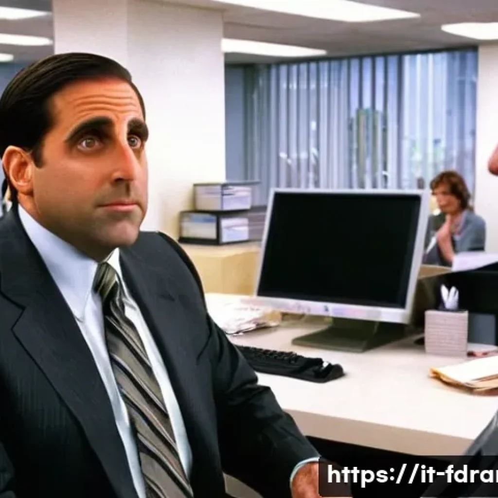 오피스 스페셜 에피소드 요약 - **Prompt for Michael Scott:**
A middle-aged man resembling Michael Scott from "The Office," wear...