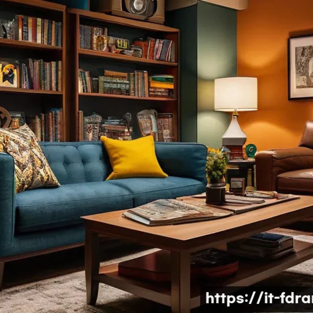 빅뱅 이론 촬영지와 세트 정보 - Interior of Leonard and Sheldon’s apartment, meticulously designed nerd-themed living room with orga...