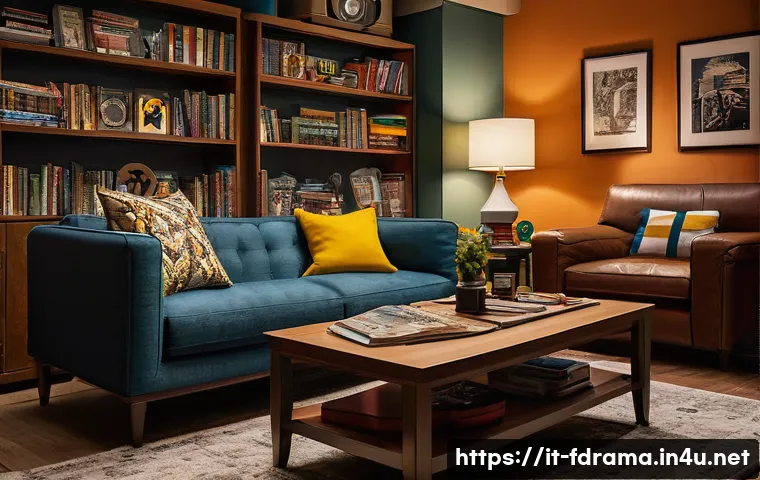 빅뱅 이론 촬영지와 세트 정보 - Interior of Leonard and Sheldon’s apartment, meticulously designed nerd-themed living room with orga...