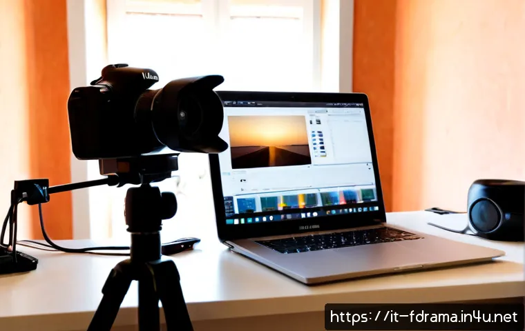 Home 17 업로딩 촬영지와 제작 환경 - Photorealistic Italian video creator uploading footage from a bright home studio in Rome, modern des...
